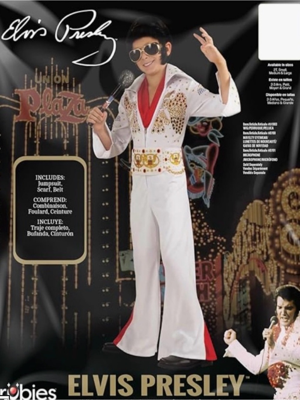 Kids Elvis Costume & Wig (Medium)